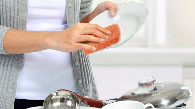 Peachy Clean scrubbers use an intricate latticework of silicone fibers, shaped to look and perform like a regular kitchen sponge. They tend to break down after a few months, but they do a great job of holding onto soap and water while you’re working on dishes.
